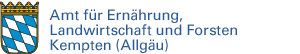 Schriftzug Amt für Ernährung, Landwirtschaft und Forsten Kempten (Allgäu) mit Link zur Startseite